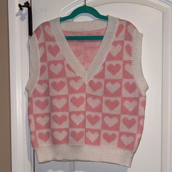 Amazon Sweaters - 💕 Pink Heart Sweater Vest 💕